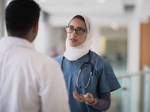 nurse confiding in leader