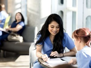 nurses studying together